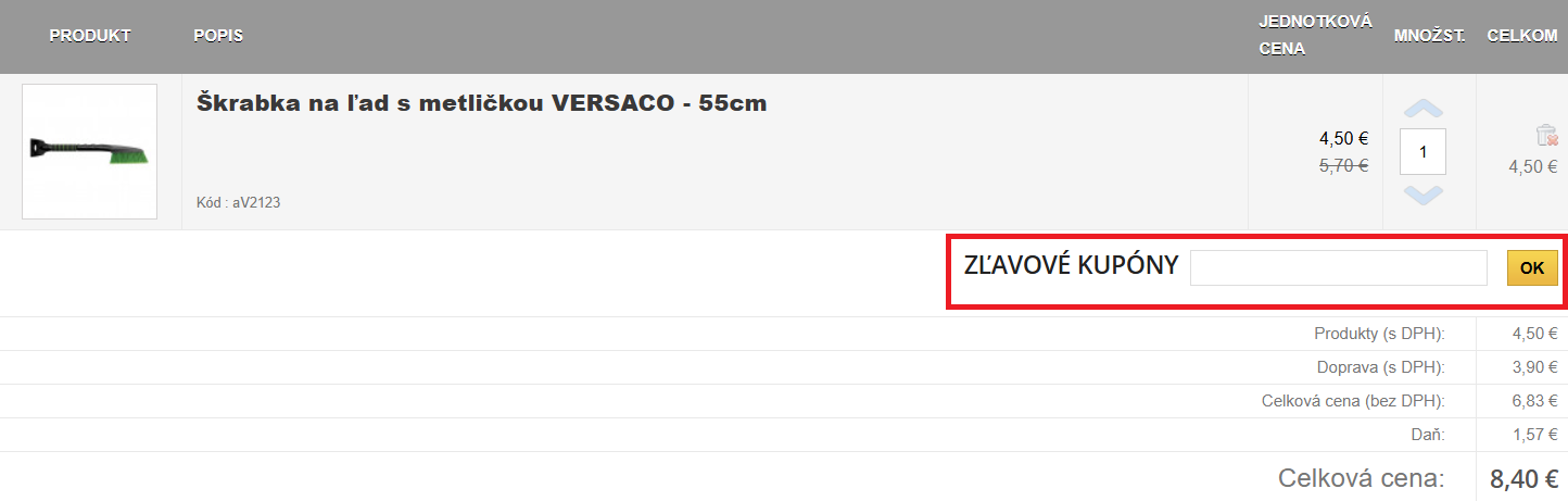 Autozulu nákupný košík