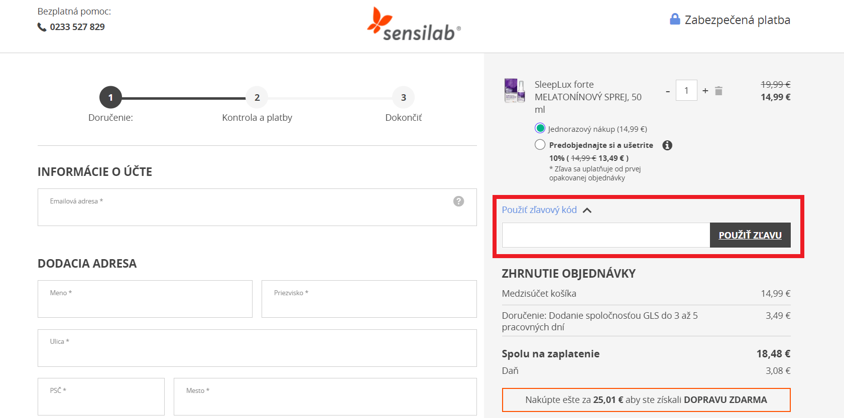 Sensilab zľavový kód