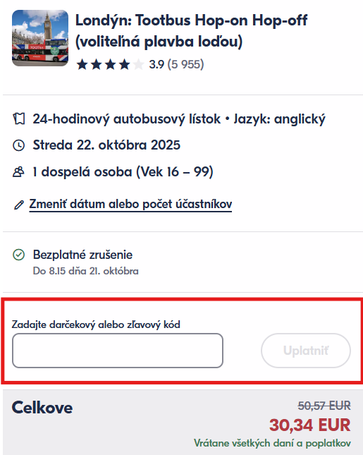 GetYourGuide zľavový kód