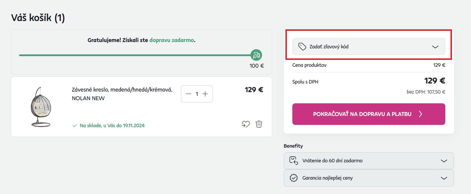 Kondela zľavový kód