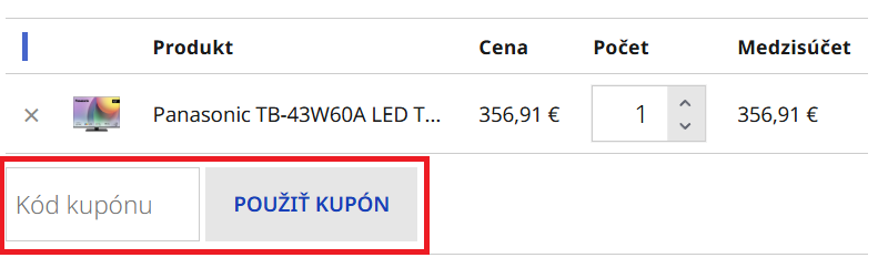 Panasonic nákupný košík