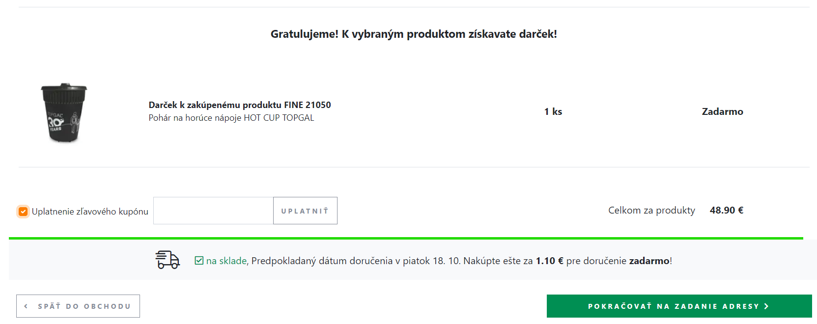 Topgal zľavový kód