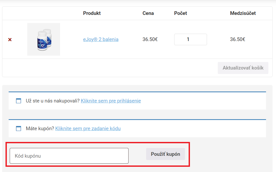 eJoy.sk nákupný košík