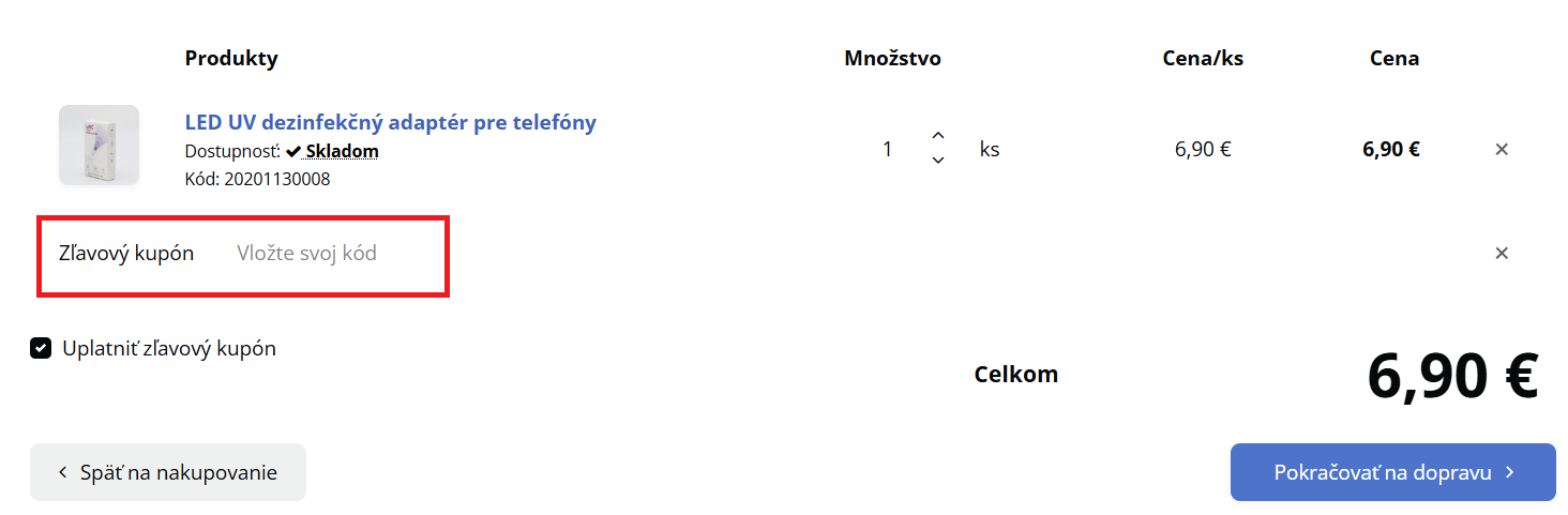 EZshop zľavový kód